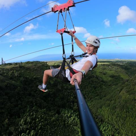 a person holding a pole