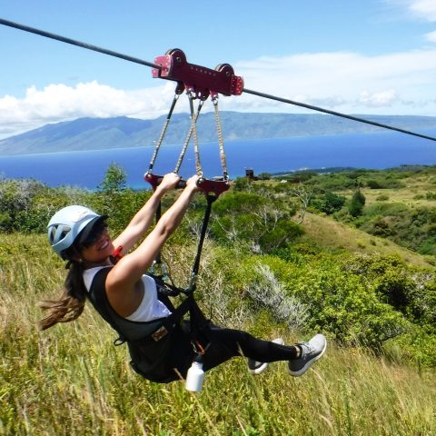a person in a green field